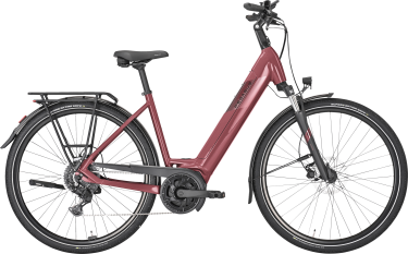PEGASUS SOLERO EVO 9 dames lage instap donkerrood Elektrische fietsen damesfiets 45 cm