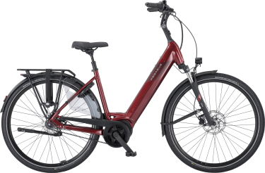 PEGASUS RAVENNA EVO 7F Belt dames lage instap rood Elektrische fietsen damesfiets 45 cm