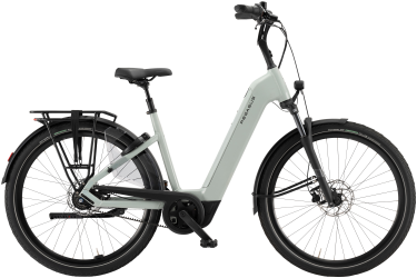 PEGASUS Ravenna EVO 8F Belt dames lage instap grijs Elektrische fietsen Volwassen fiets 45 cm
