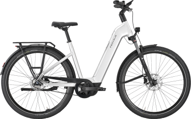 PEGASUS PREMIO EVO 5F Belt dames lage instap zilver Elektrische fietsen damesfiets 50 cm