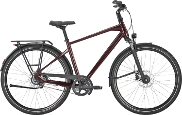 PEGASUS PREMIO SL 8 Belt heren donkerrood Stadsfietsen herenfiets 55 cm